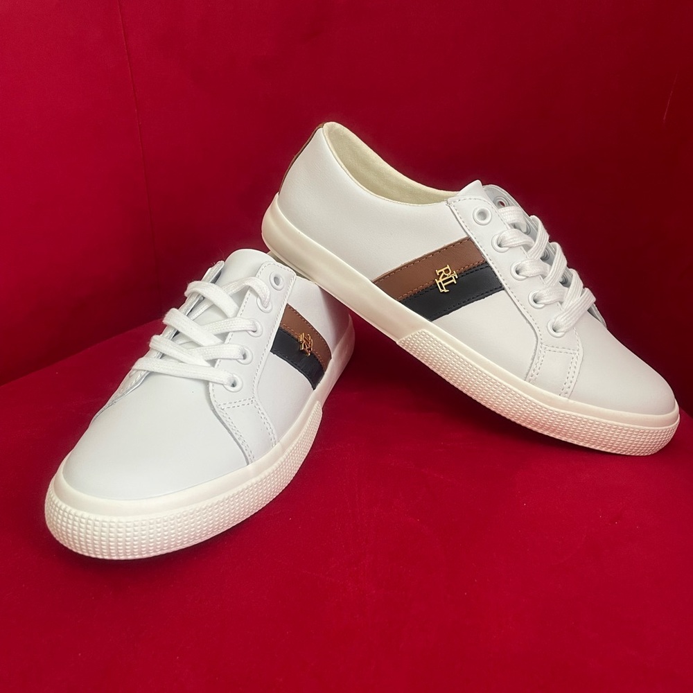 Lauren Ralph Lauren White Leather Sneakers